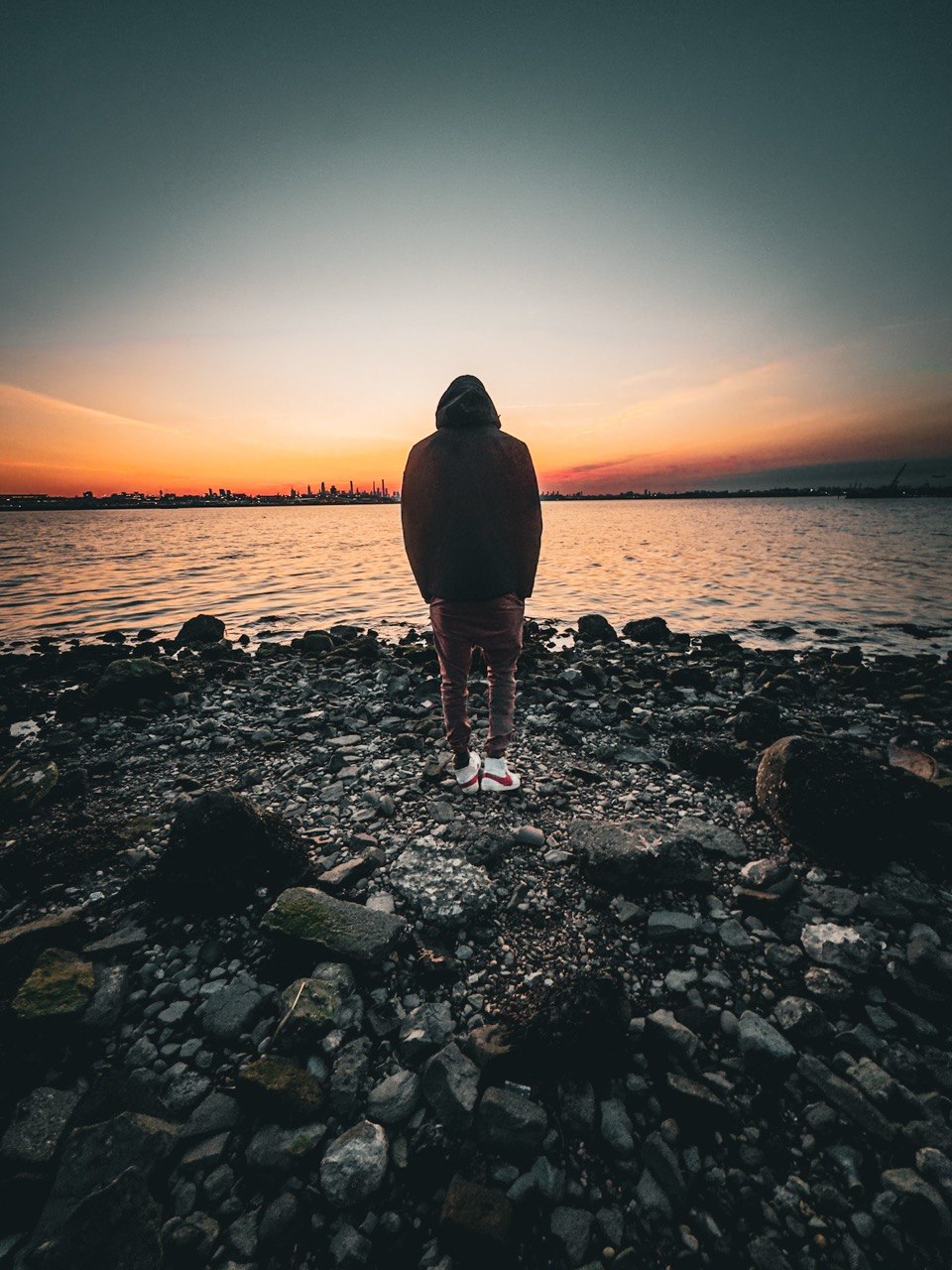 Solo Figure at Sunset